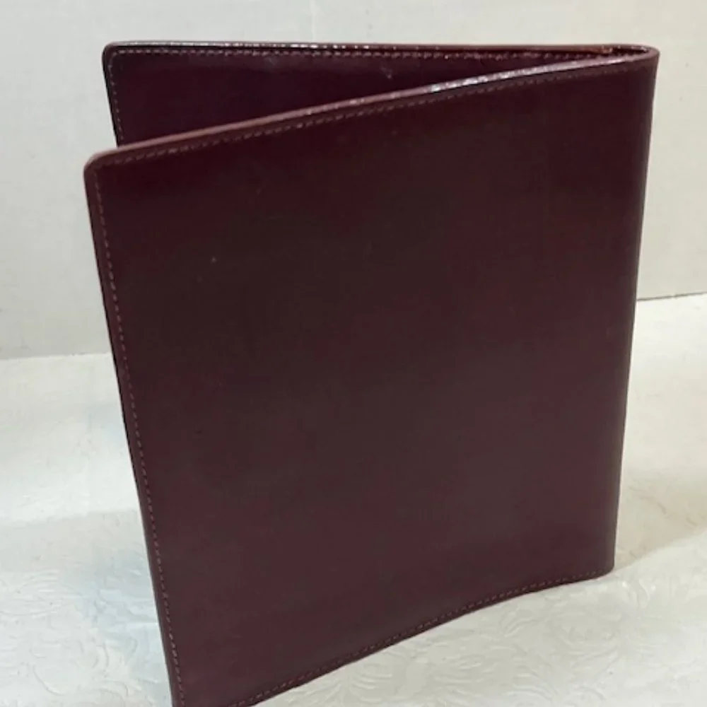 Warden-Brooks, Ltd Leather Burgundy Note Pad Small Book Cover Binder 6.5